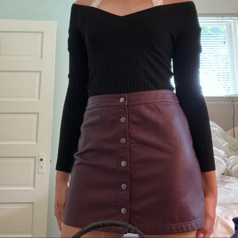 Burgundy Forver 21 Skirt